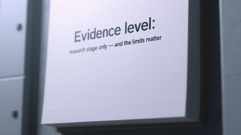 Evidence level: research stage only — and the limits matter